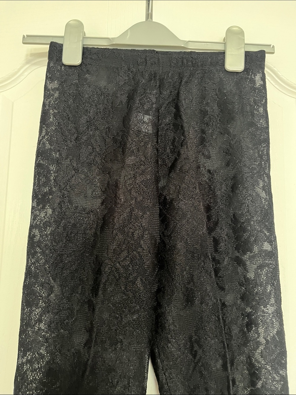 HUE Black Lace Leggings, O/S